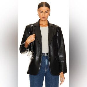 Anine Bing Black Leather Blazer